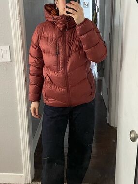 Outdoor Research Rust Red Hooded Men's Puffer Jacket